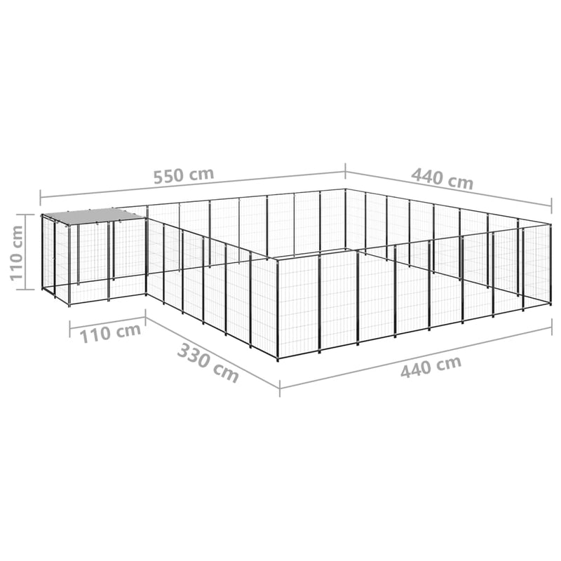 tsilova Tsilova Deutschland Hundezwinger & -ausläufe Hundezwinger Schwarz 20,57 m² Stahl