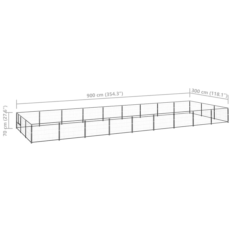 tsilova Tsilova Deutschland Hundezwinger & -ausläufe Hundezwinger Schwarz 27 m² Stahl