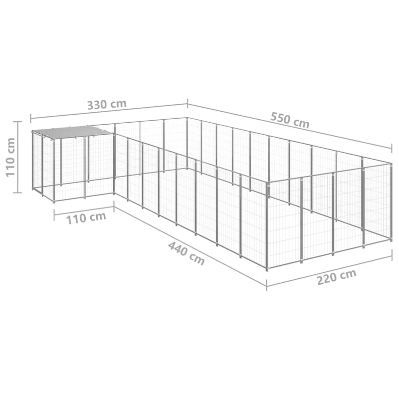 tsilova Tsilova Deutschland Hundezwinger & -ausläufe Hundezwinger Silbern 13,31 m² Stahl