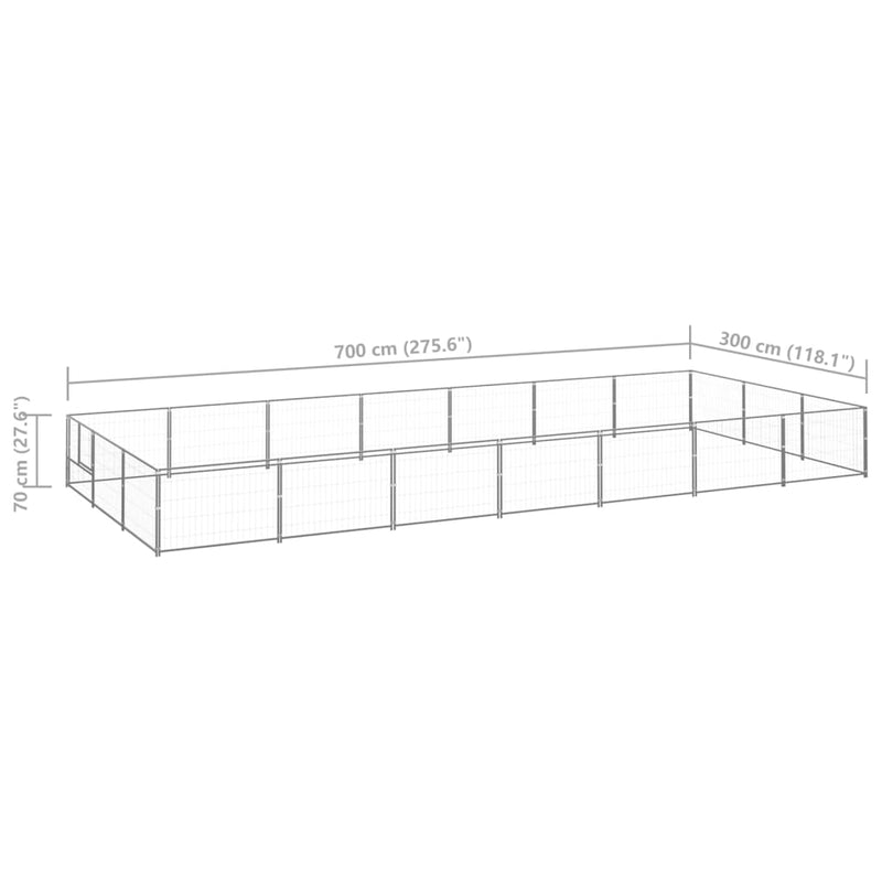 tsilova Tsilova Deutschland Hundezwinger & -ausläufe Hundezwinger Silbern 21 m² Stahl