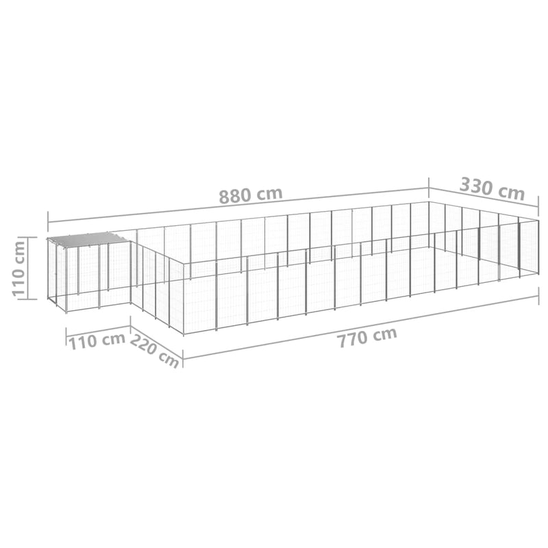 tsilova Tsilova Deutschland Hundezwinger & -ausläufe Hundezwinger Silbern 26,62 m² Stahl