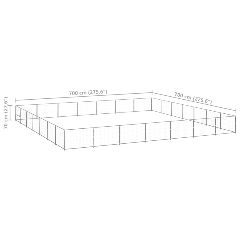 tsilova Tsilova Deutschland Hundezwinger & -ausläufe Hundezwinger Silbern 49 m² Stahl