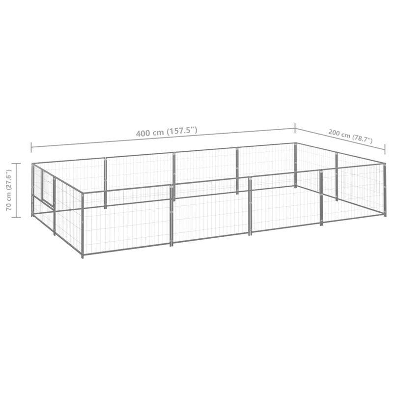 tsilova Tsilova Deutschland Hundezwinger & -ausläufe Hundezwinger Silbern 8 m² Stahl