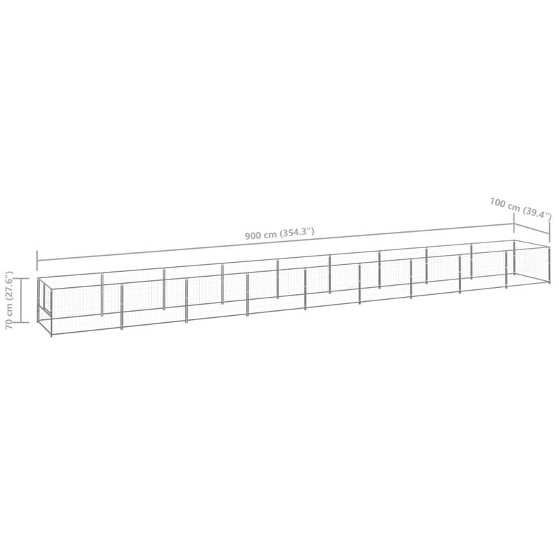 tsilova Tsilova Deutschland Hundezwinger & -ausläufe Hundezwinger Silbern 9 m² Stahl