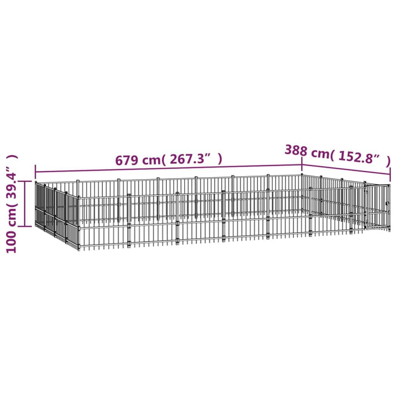 tsilova Tsilova Deutschland Hundezwinger & -ausläufe Outdoor-Hundezwinger Stahl 26,35 m²