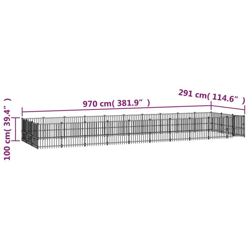 tsilova Tsilova Deutschland Hundezwinger & -ausläufe Outdoor-Hundezwinger Stahl 28,23 m²