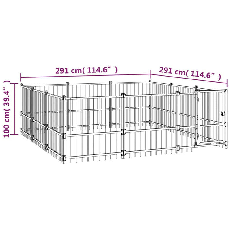 tsilova Tsilova Deutschland Hundezwinger & -ausläufe Outdoor-Hundezwinger Stahl 8,47 m²