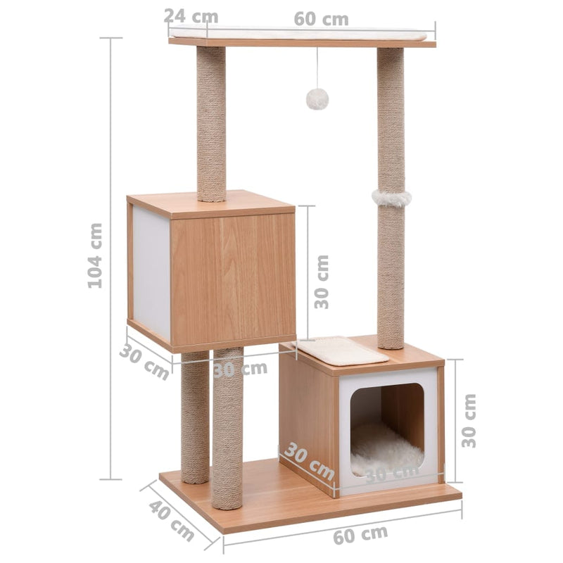 tsilova Tsilova Deutschland Kratzbäume Katzen-Kratzbaum mit Sisal-Kratzmatte 104 cm