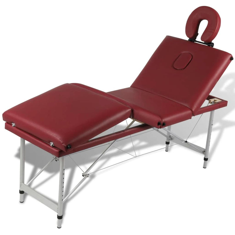 tsilova Tsilova Deutschland Massagetische Massagetisch mit Aluminiumrahmen, faltbar 4 Zonen Rot