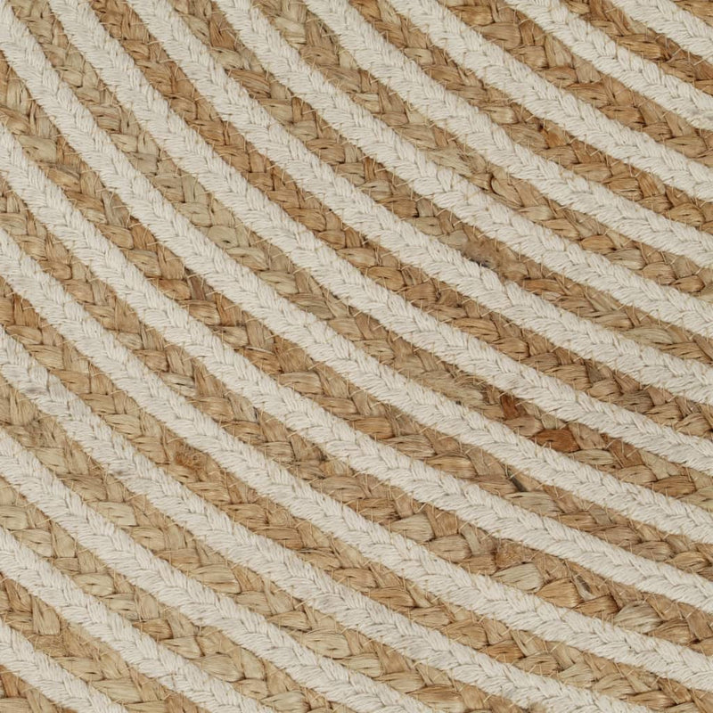 tsilova Tsilova Deutschland Teppiche Teppich Handgefertigt Jute mit Spiralen-Design Weiß 90 cm