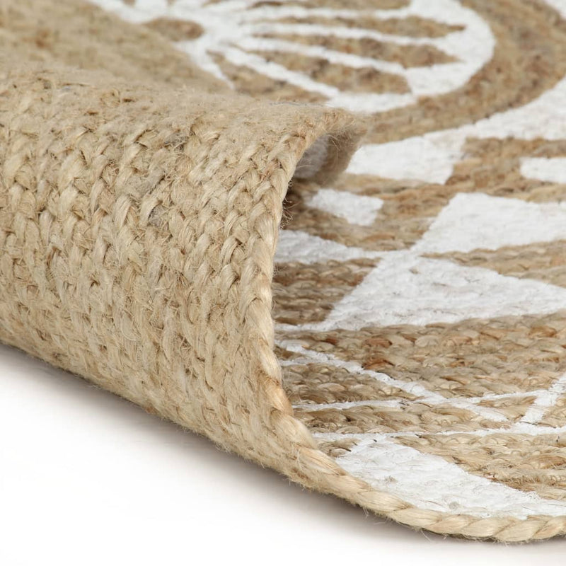 tsilova Tsilova Deutschland Teppiche Teppich Handgefertigt Jute mit weißem Aufdruck 150 cm