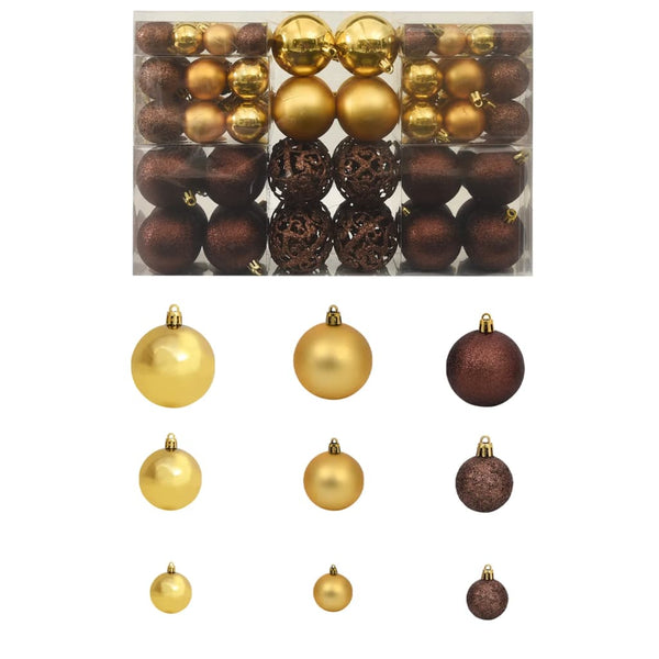 tsilova Tsilova Deutschland Weihnachtsbaumschmuck 100-tlg. Weihnachtskugel-Set 3/4/6 cm Braun/Bronze/Golden