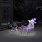 tsilova Tsilova Deutschland Weihnachtsdeko Mehrfarbig Rentiere mit Schlitten Weihnachtsdeko 160 LEDs 130 cm