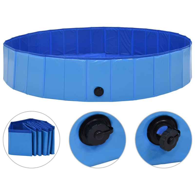 ENJY Hundepools Faltbarer Haustier Swimmingpool PVC Hundewanne Outdoor  Tragbare Katze und Hund Badeprodukte (Color : Blue, Size : 20x80cm)