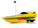 tsilova Tsilova Powerboat R/C RC 27Mh Schnellboot-Pilot-Ruder  Fernsteuerung Reichweite 40 m Gelb