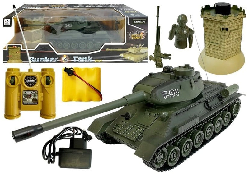 tsilova Tsilova RC Panzer 1:28 RC Panzer 1:28 mit Feindbunker Grün T-34