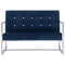 tsilova Tsilova Sofas 2-Sitzer-Sofa mit Armlehnen Blau Chrom und Samt