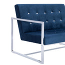 tsilova Tsilova Sofas 2-Sitzer-Sofa mit Armlehnen Blau Chrom und Samt