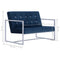 tsilova Tsilova Sofas 2-Sitzer-Sofa mit Armlehnen Blau Chrom und Samt