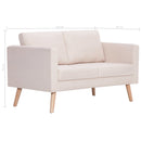 tsilova Tsilova Sofas 2-Sitzer-Sofa Stoff Cremeweiß