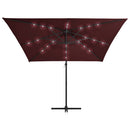 tsilova Tsilova Sonnenschirme & Sonnenschutze Ampelschirm mit LED-Leuchten Bordeauxrot 250x250 cm