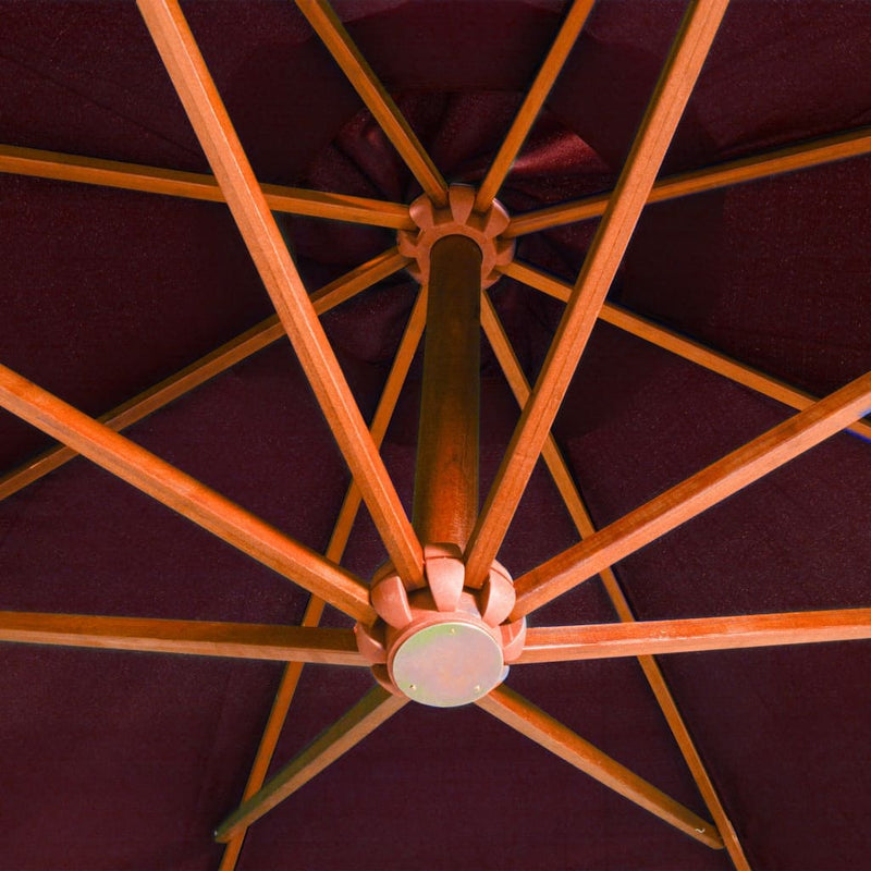 tsilova Tsilova Sonnenschirme & Sonnenschutze Ampelschirm mit Mast Bordeauxrot 3,5x2,9 m Massivholz Tanne