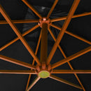 tsilova Tsilova Sonnenschirme & Sonnenschutze Ampelschirm mit Mast Schwarz 3x3 m Massivholz Tanne