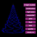 tsilova vidaXL Lichtschläuche & Lichterketten LED-Wandbaum mit Metallhaken 720 LED Blau 5 m Indoor Outdoor